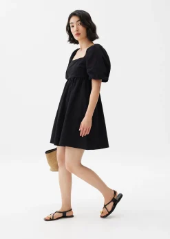Puff Sleeve Babydoll Mini Dress