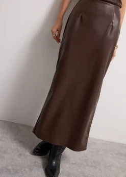 Rachel Vegan Leather Column Maxi Skirt