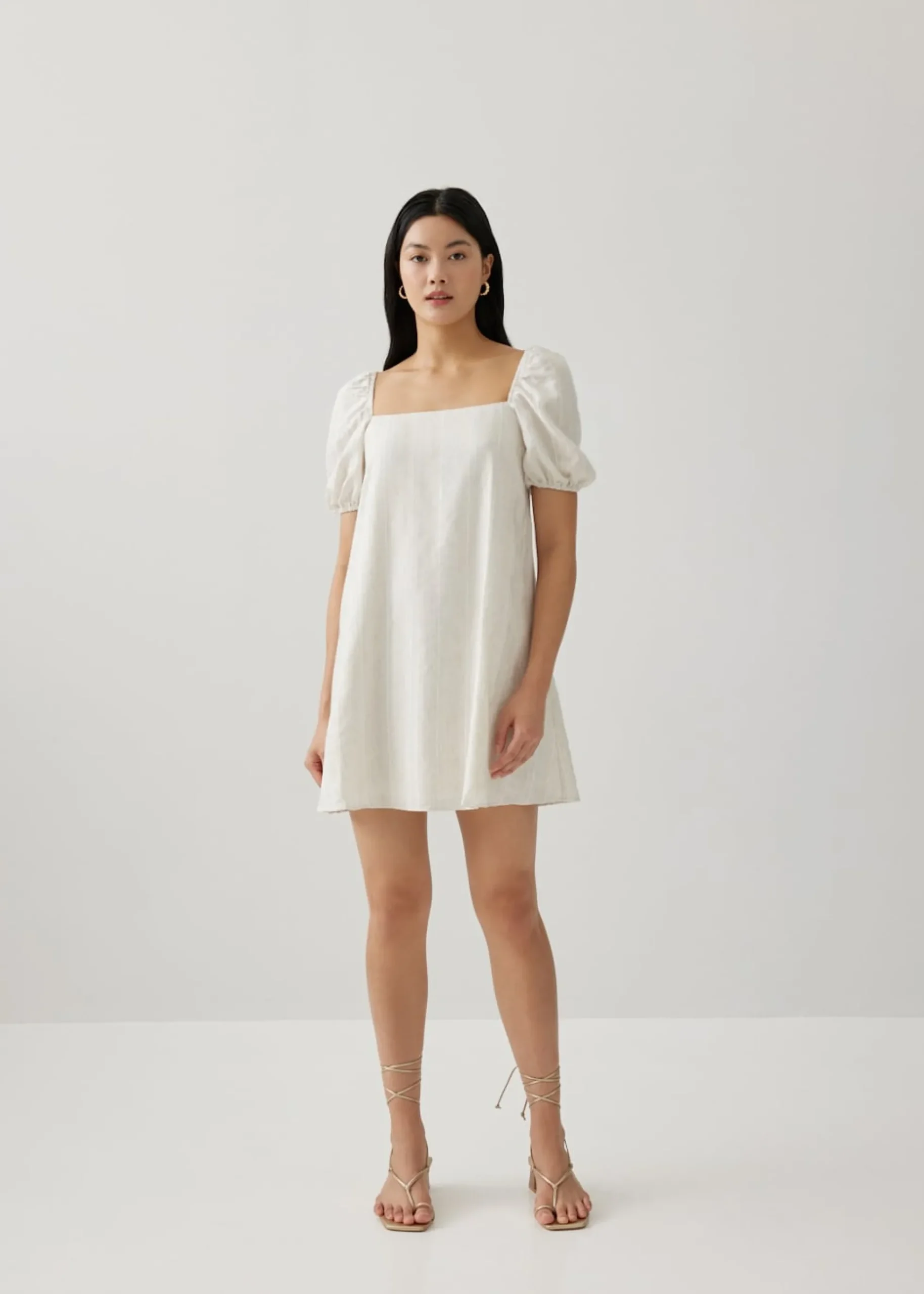 Raiza Striped Linen Shift Dress