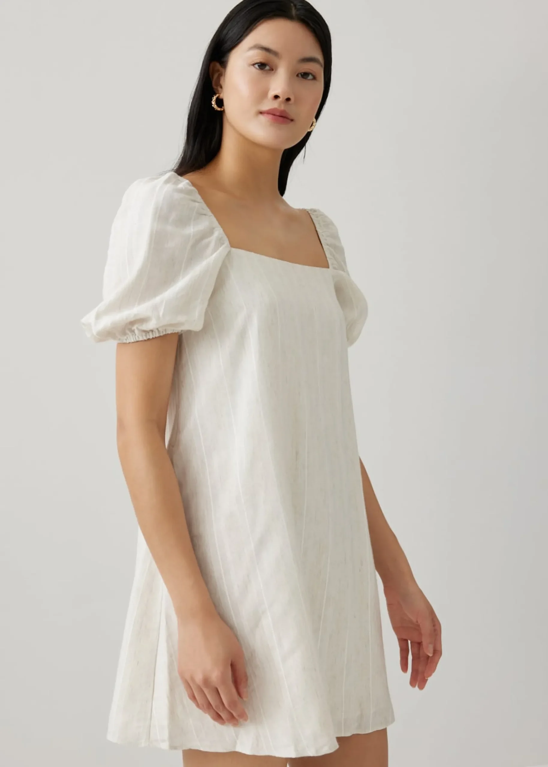 Raiza Striped Linen Shift Dress