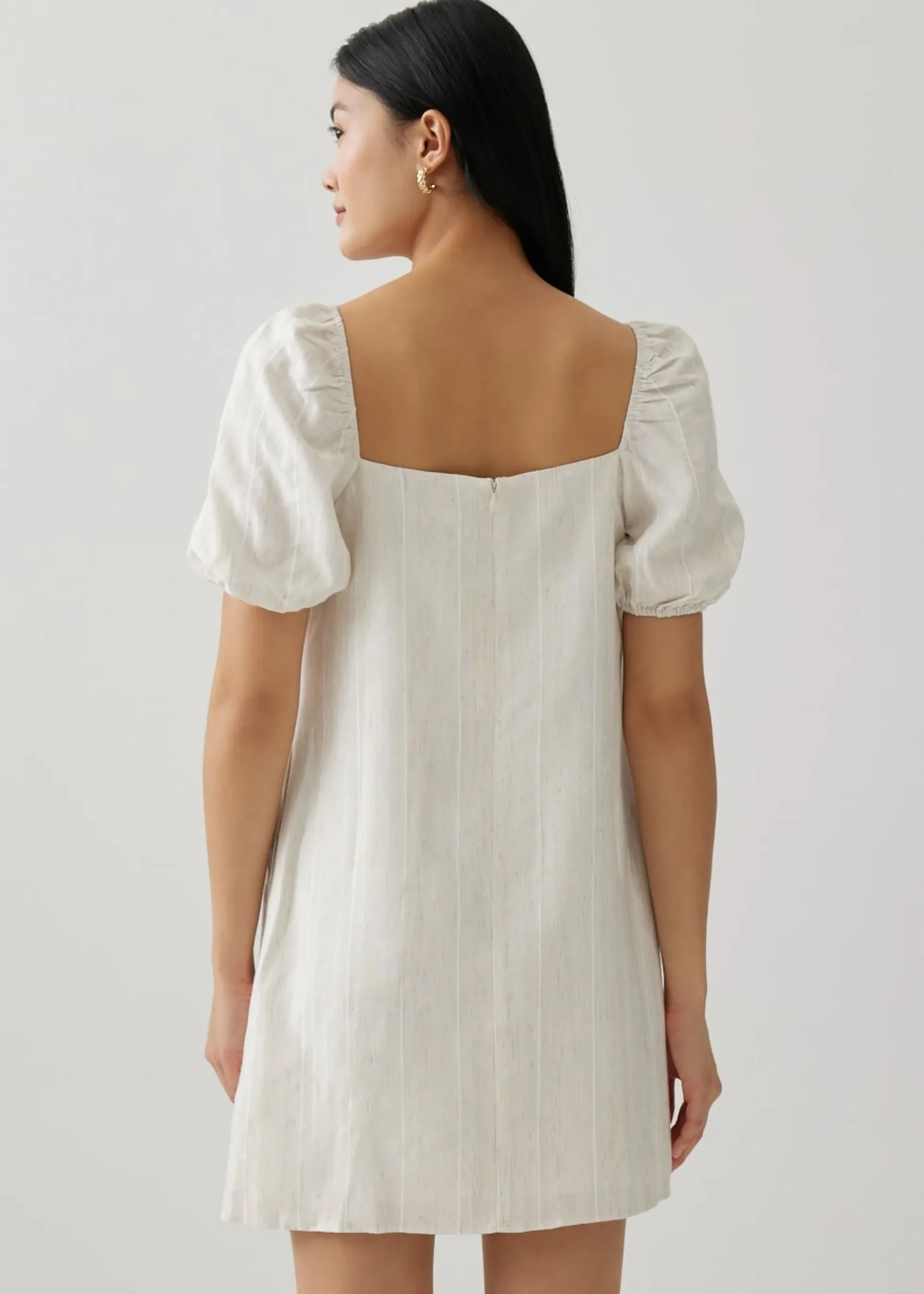 Raiza Striped Linen Shift Dress