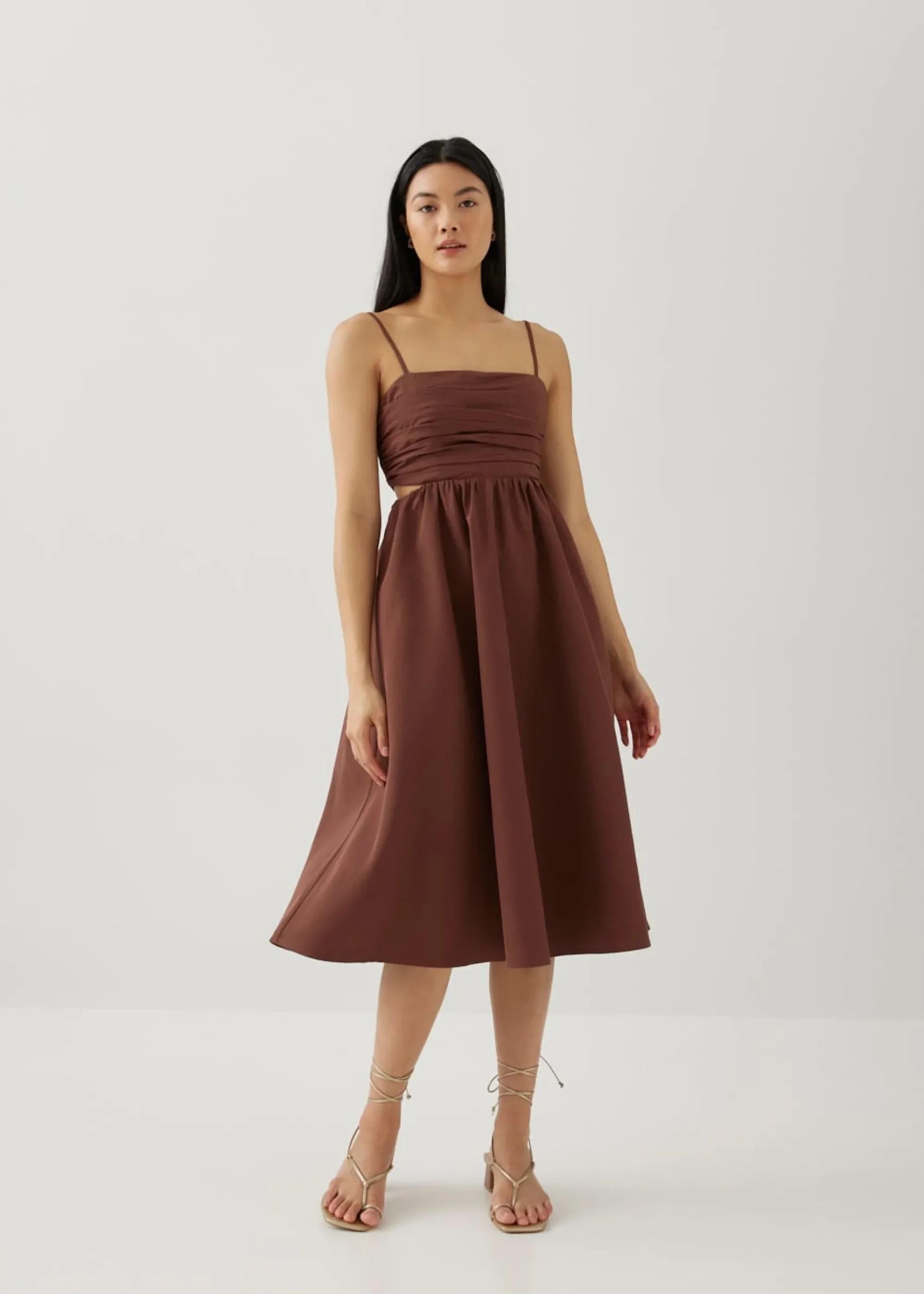 Reeva Padded Ruched Fit & Flare Dress