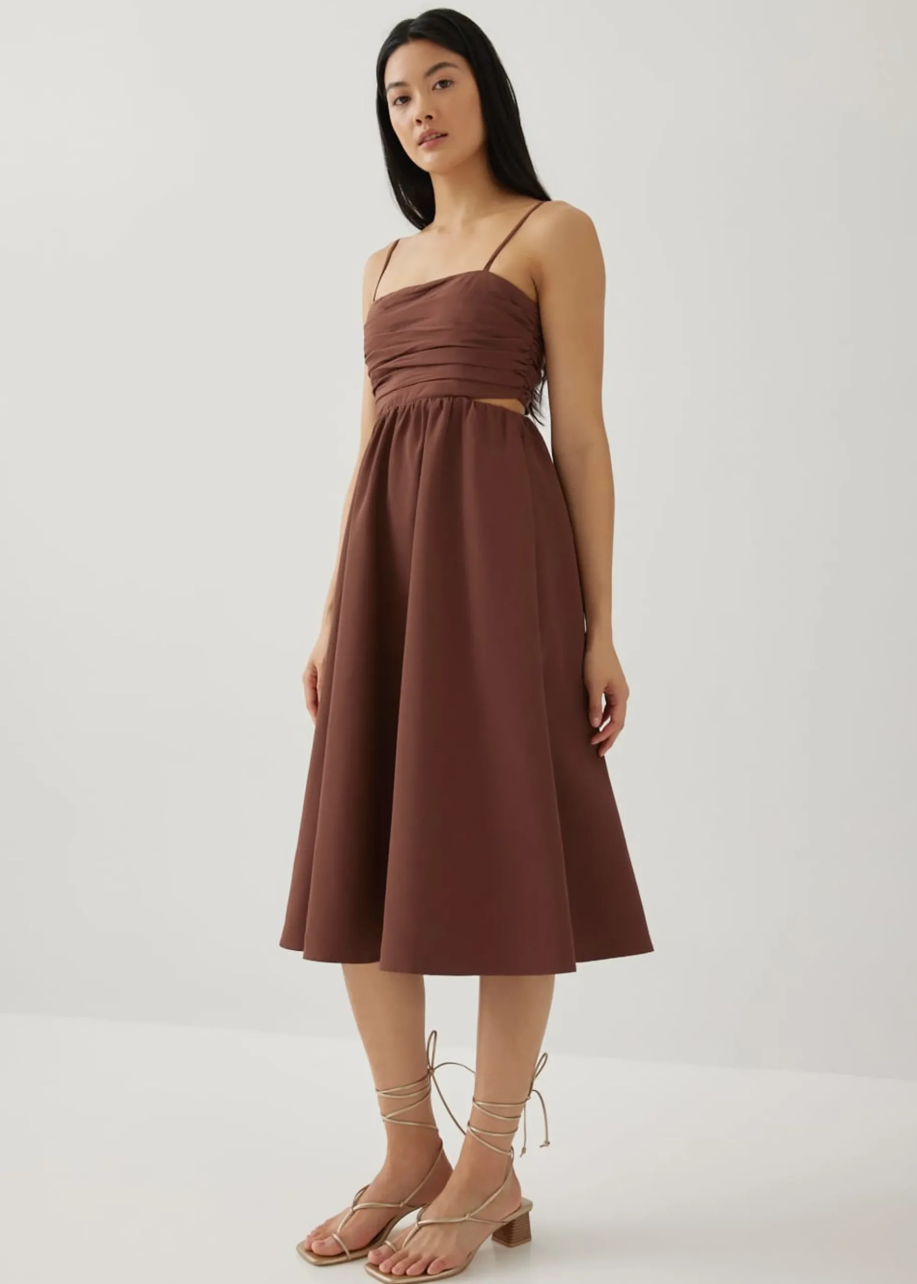 Reeva Padded Ruched Fit & Flare Dress