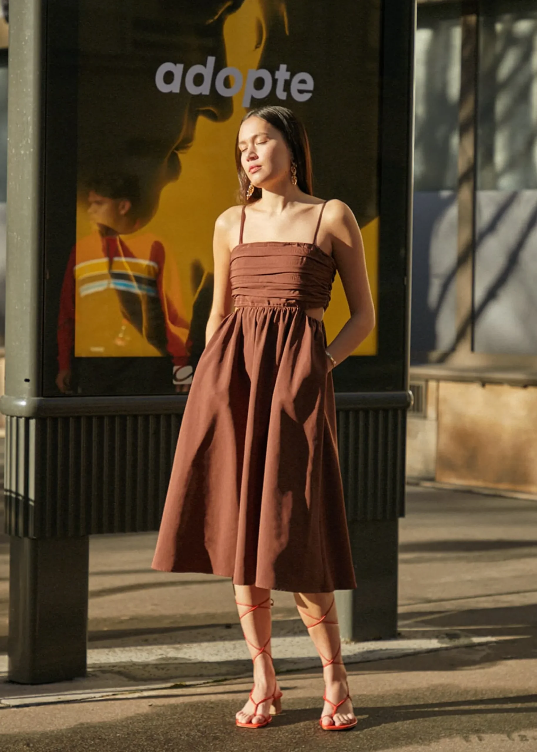 Reeva Padded Ruched Fit & Flare Dress