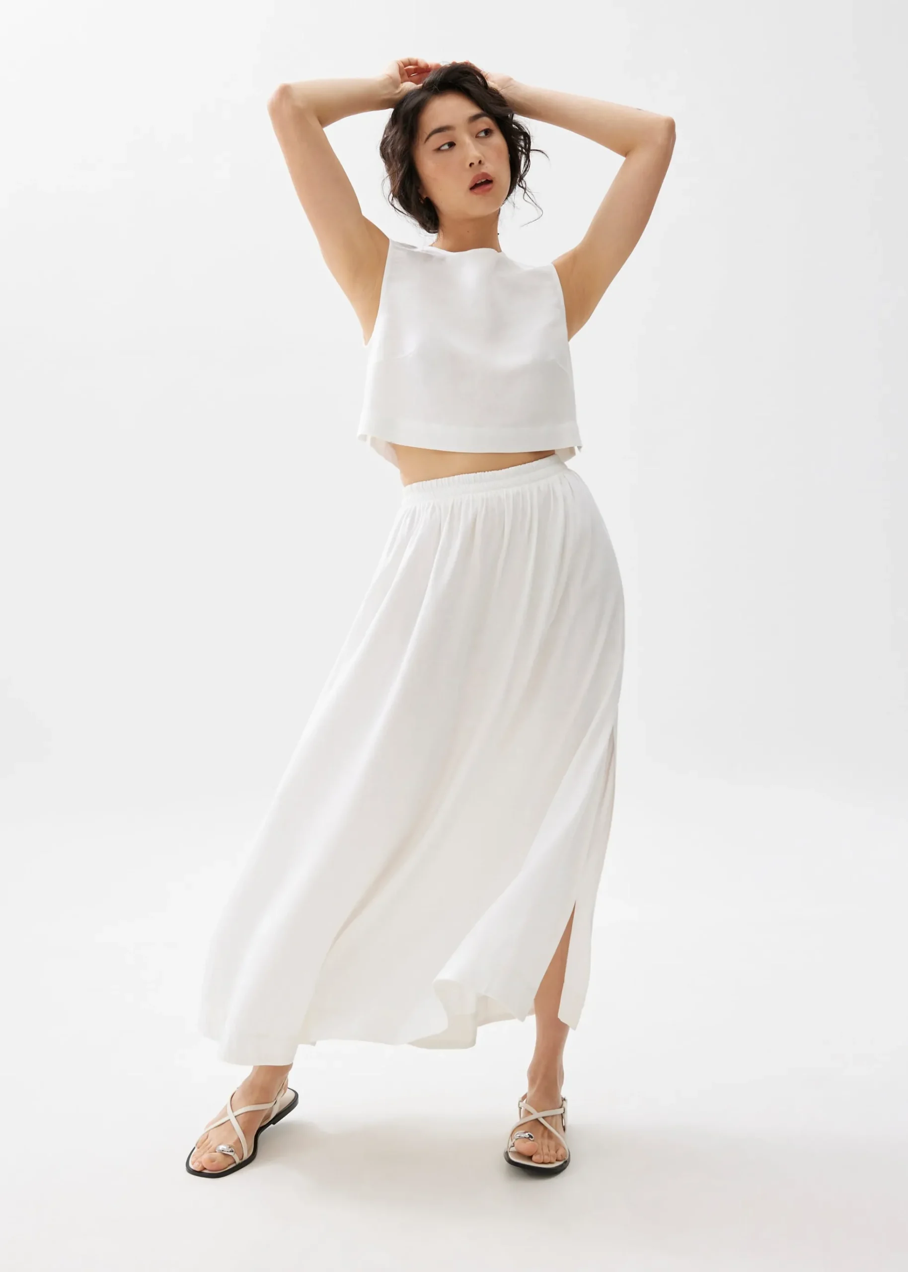 Rei Elastic Linen A-line Maxi Skirt