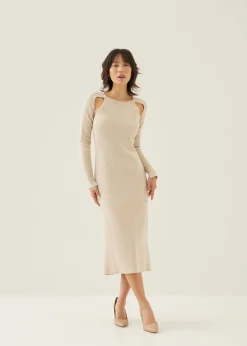 Reine Ribbed Knit Bodycon Midi Dress