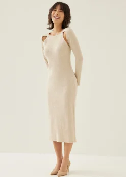Reine Ribbed Knit Bodycon Midi Dress