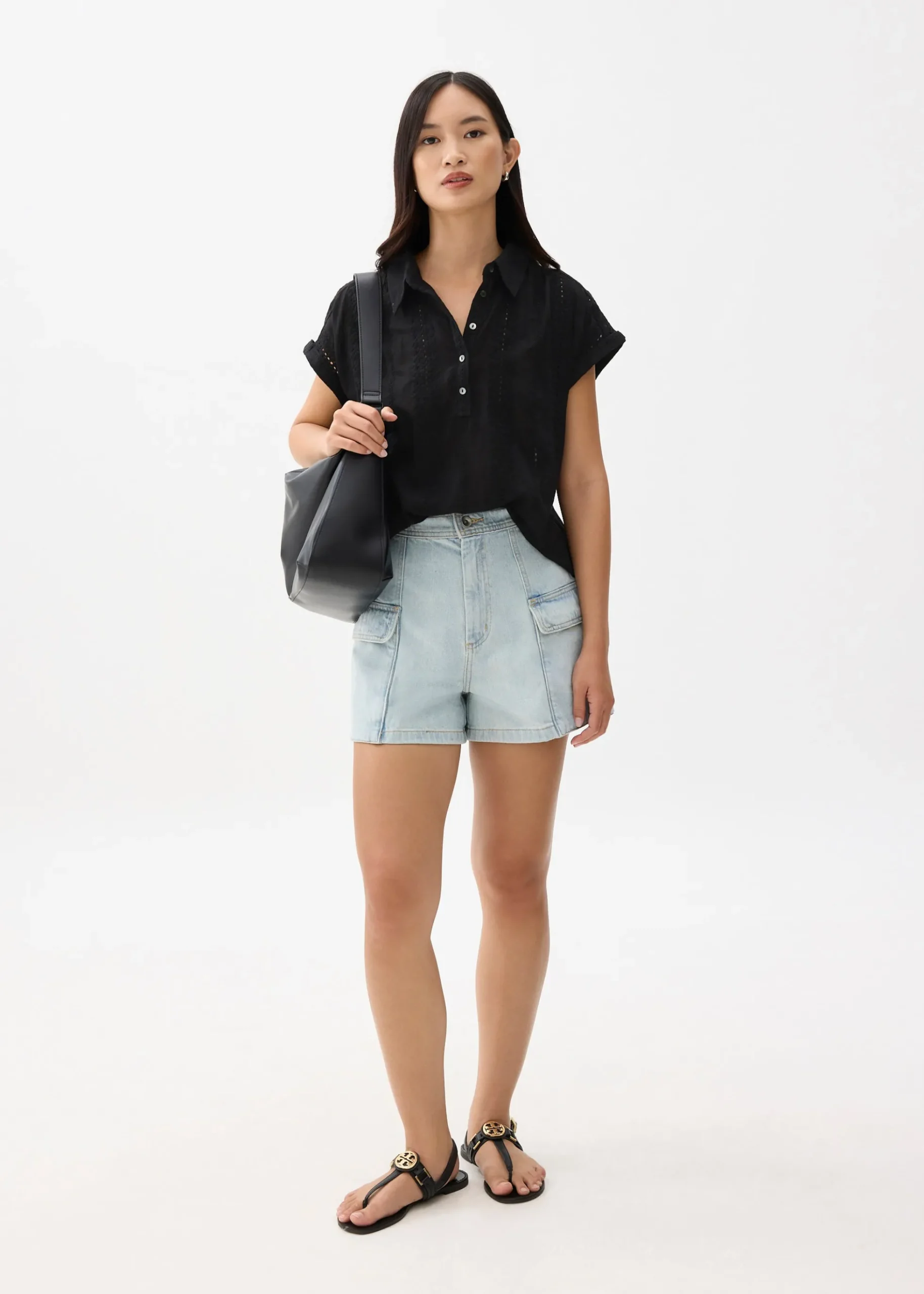 Relaxed Broderie Collared Shirt