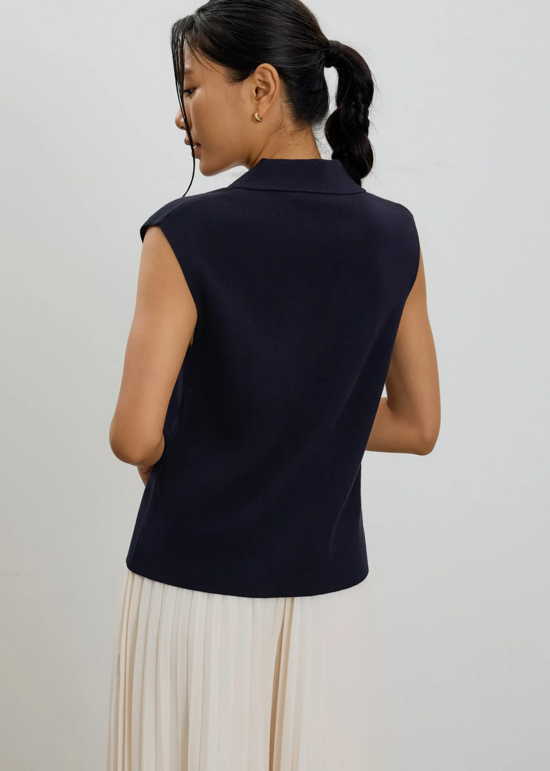 Relaxed Collared Knit Top