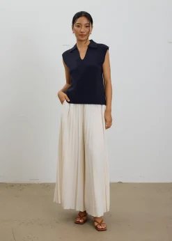 Relaxed Collared Knit Top