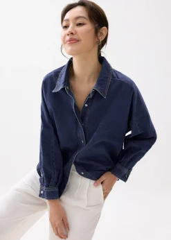 Relaxed Denim Collared Shirt