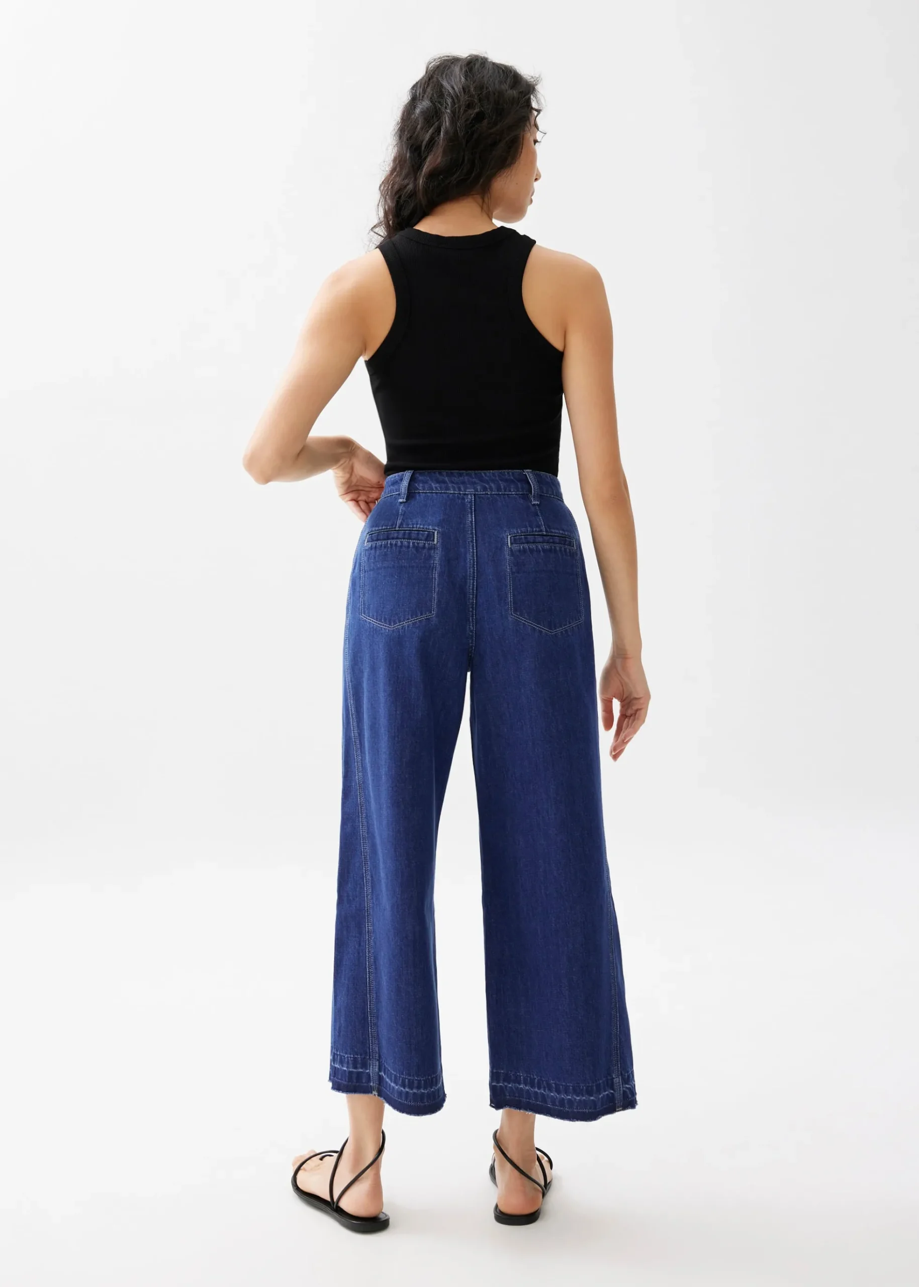 Relaxed Denim Wide Leg Jeans