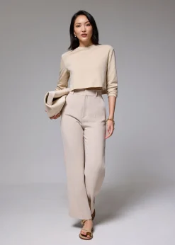 Relaxed Jersey Crop Long Sleeve Top