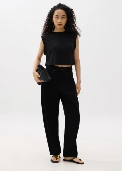 Relaxed Jersey Crop Muscle Tee