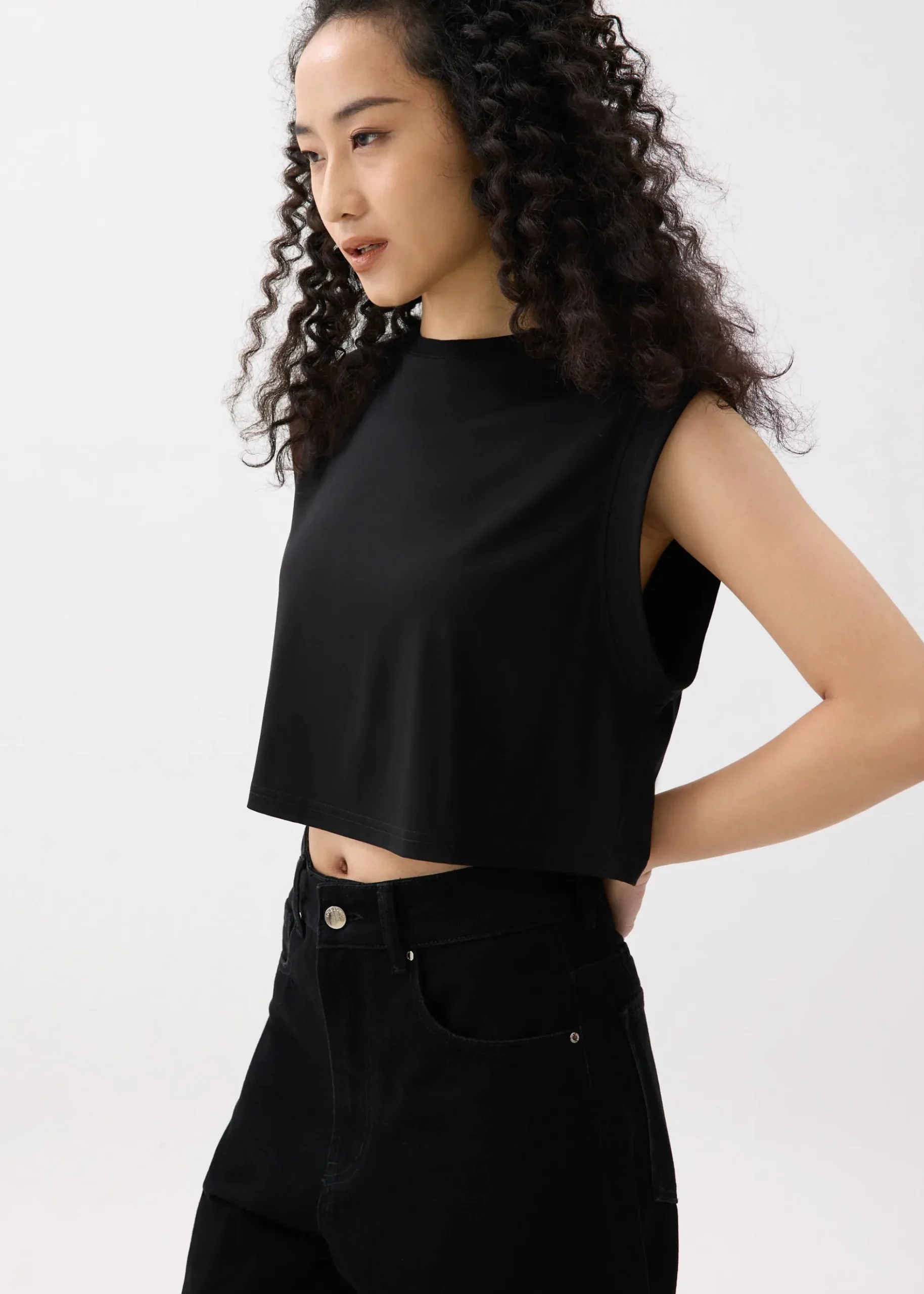 Relaxed Jersey Crop Muscle Tee