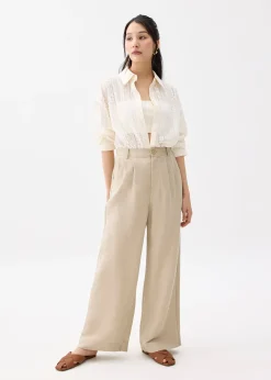 Relaxed Lace Collared Shirt