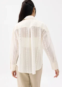 Relaxed Lace Collared Shirt