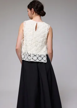 Relaxed Lace Round Neck Top
