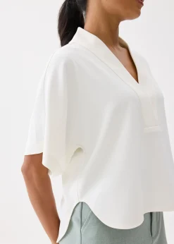 Relaxed V-neck Kimono Blouse