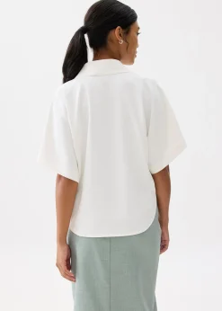 Relaxed V-neck Kimono Blouse