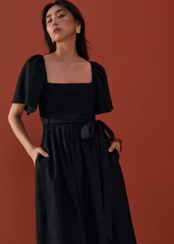 Reversible Bell Sleeve Fit & Flare Midaxi Dress