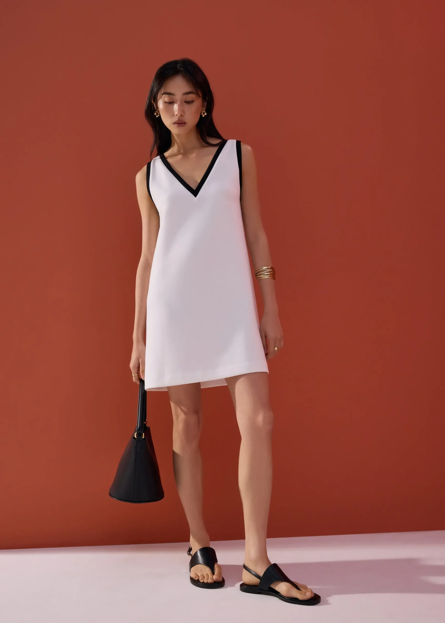 Reversible Contrast Colour Neoprene Shift Mini Dress