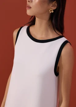Reversible Contrast Colour Neoprene Shift Mini Dress