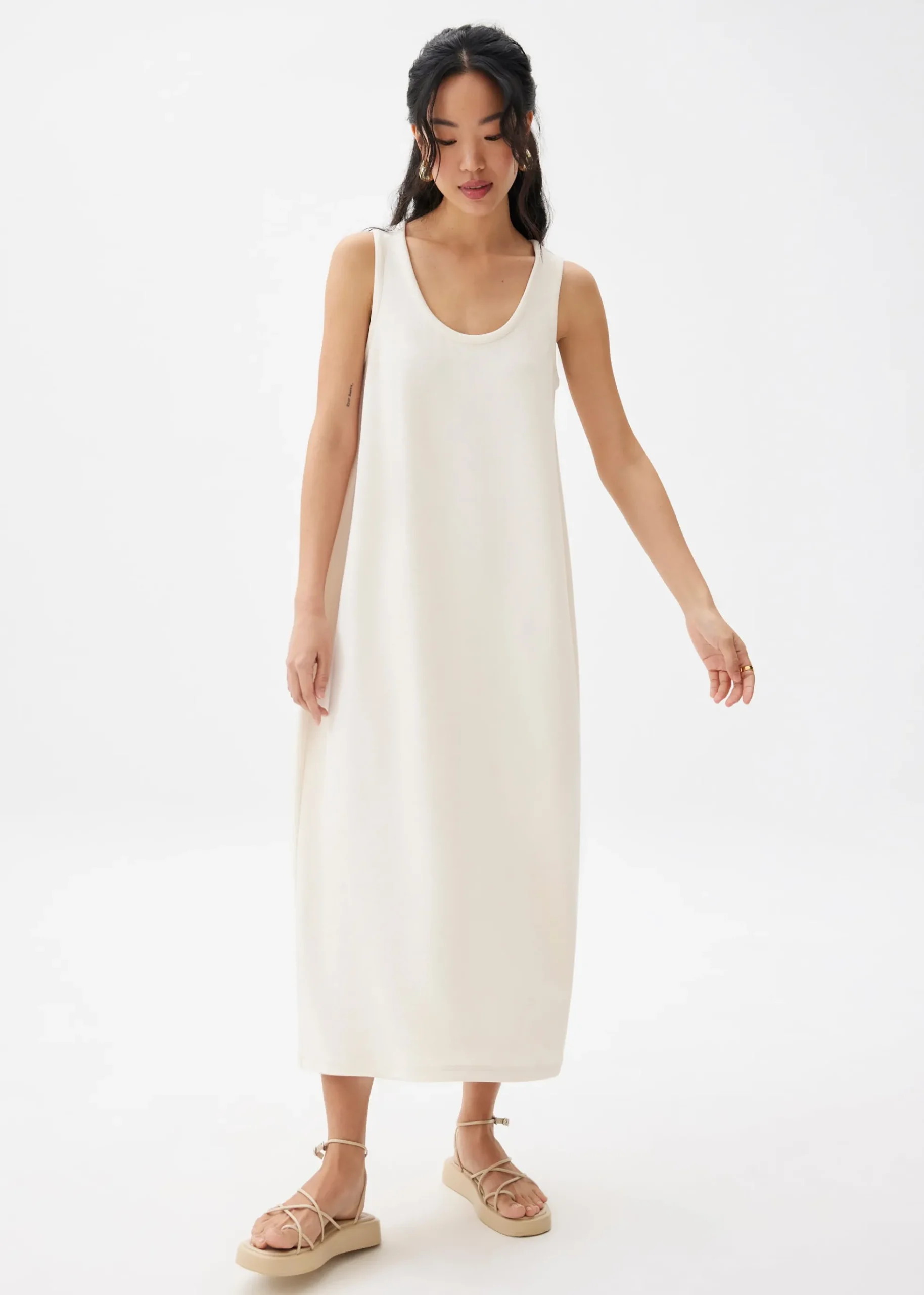Reversible Neoprene Cocoon Midaxi Dress