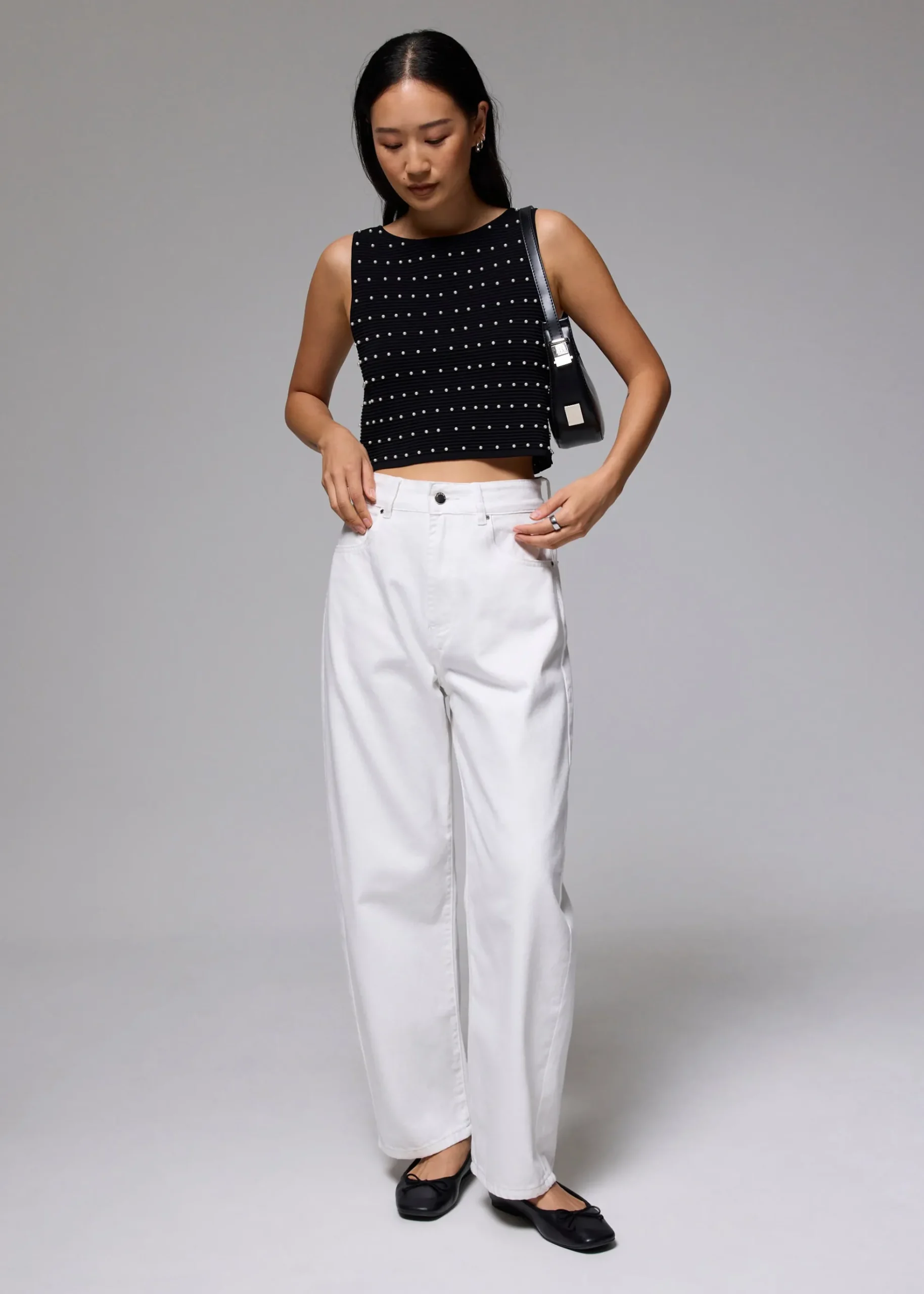 Reversible Pearl Embellished Knit Top