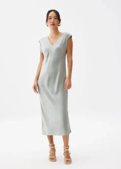 Reversible Satin Shift Midaxi Dress