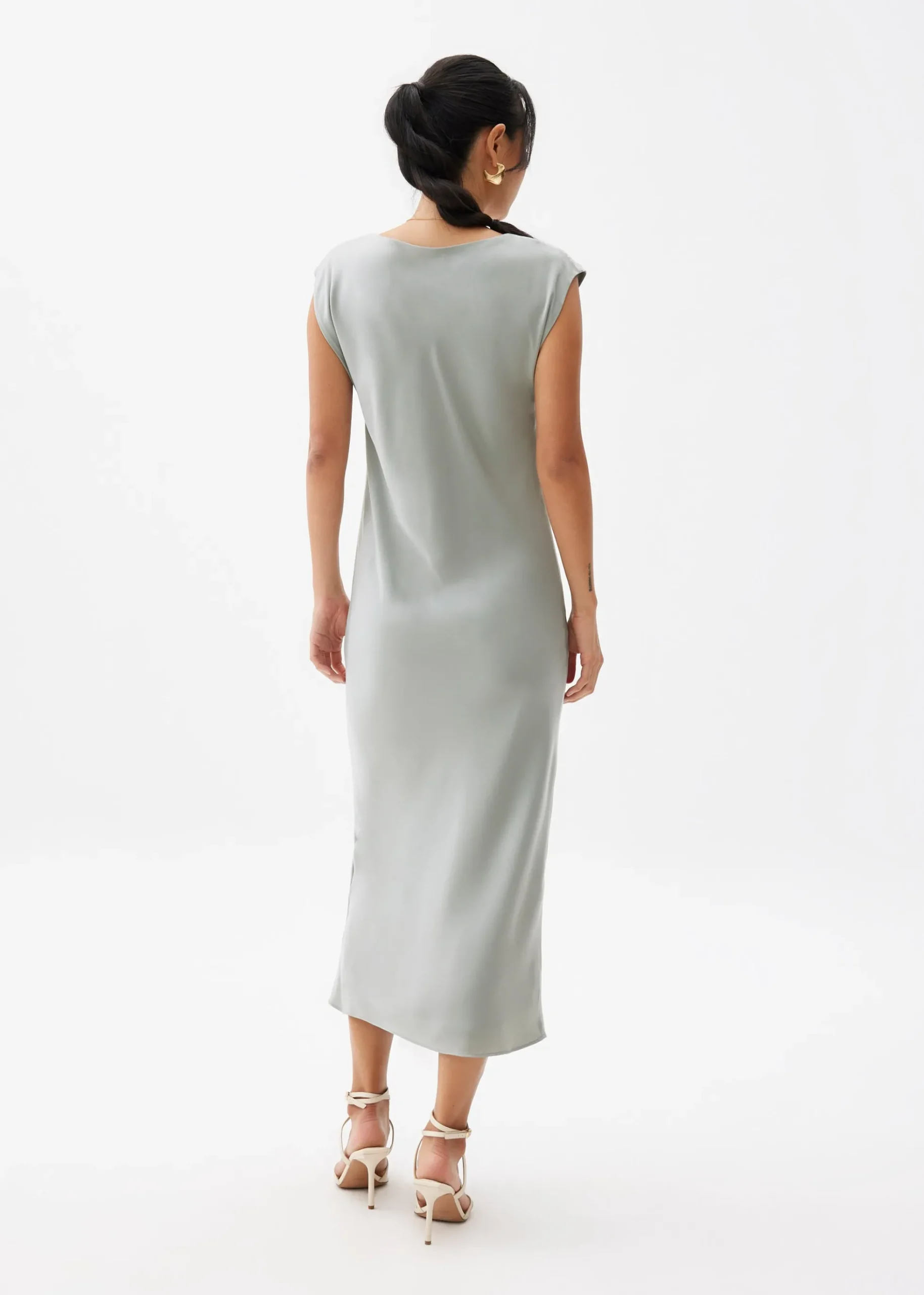 Reversible Satin Shift Midaxi Dress
