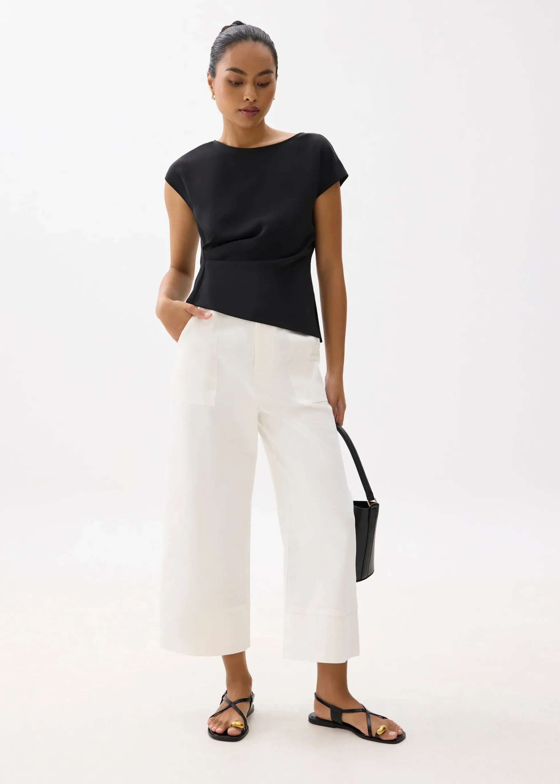 Rhea Boat Neck Drape Blouse