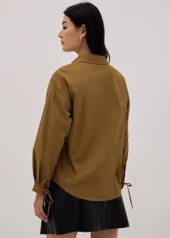 Rianna Relaxed Tie Cuff Sleeve Shirt