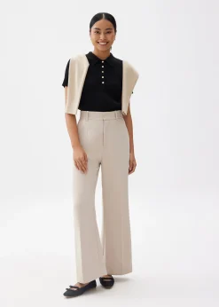 Ribbed Knit Collared Top