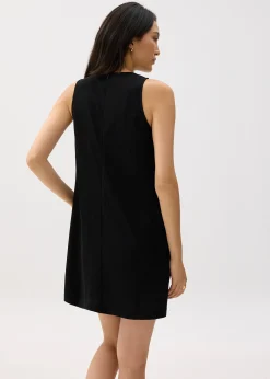 Ribbed Scoop Neck Shift Mini Dress