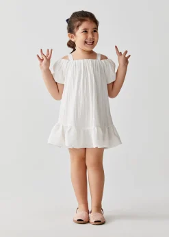 Rieka Ruffle Hem Cold Shoulder Textured Dress