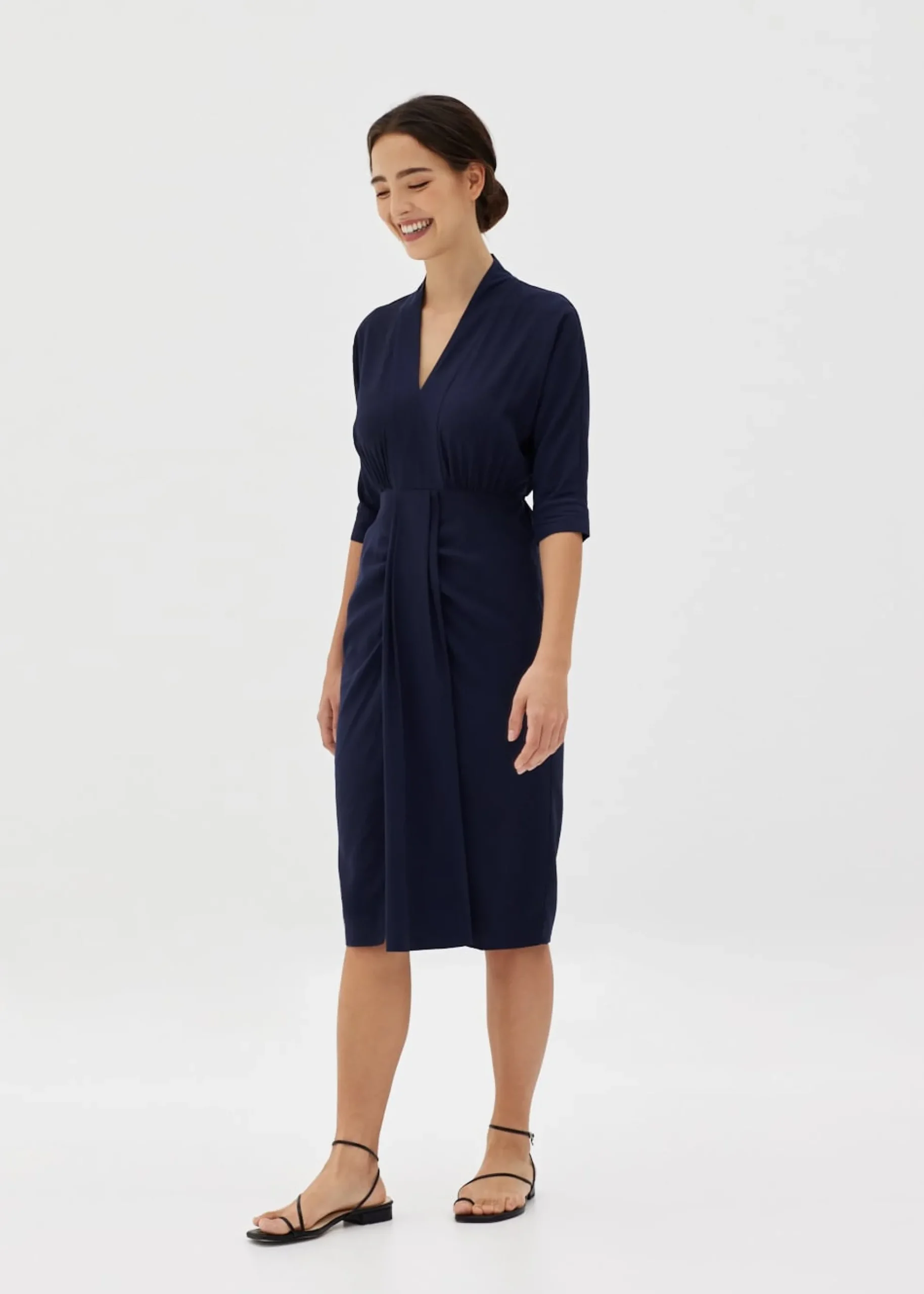 Riyana Ruched Kimono Dress