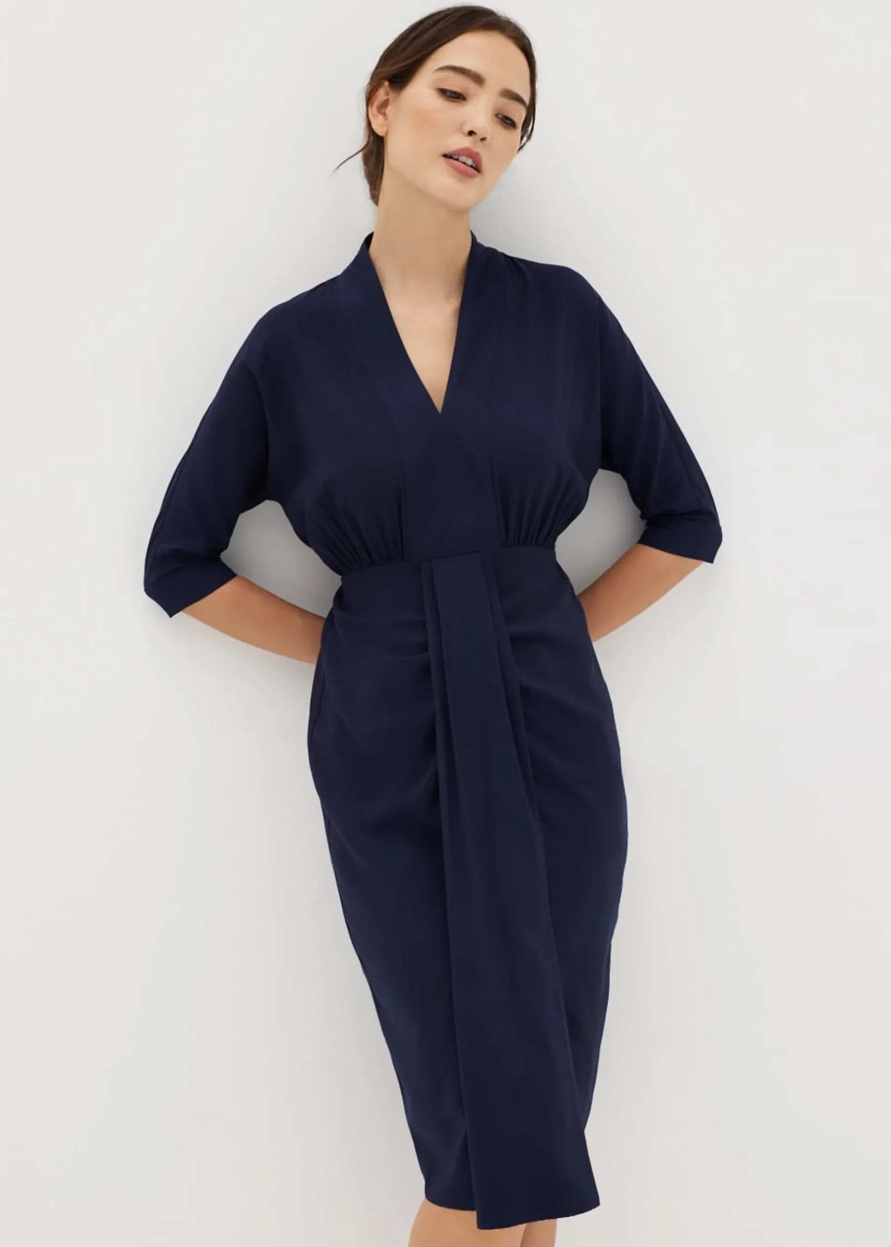 Riyana Ruched Kimono Dress