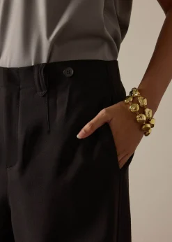 Riyo Adjustable Waist Elastic Twill Barrel Pants