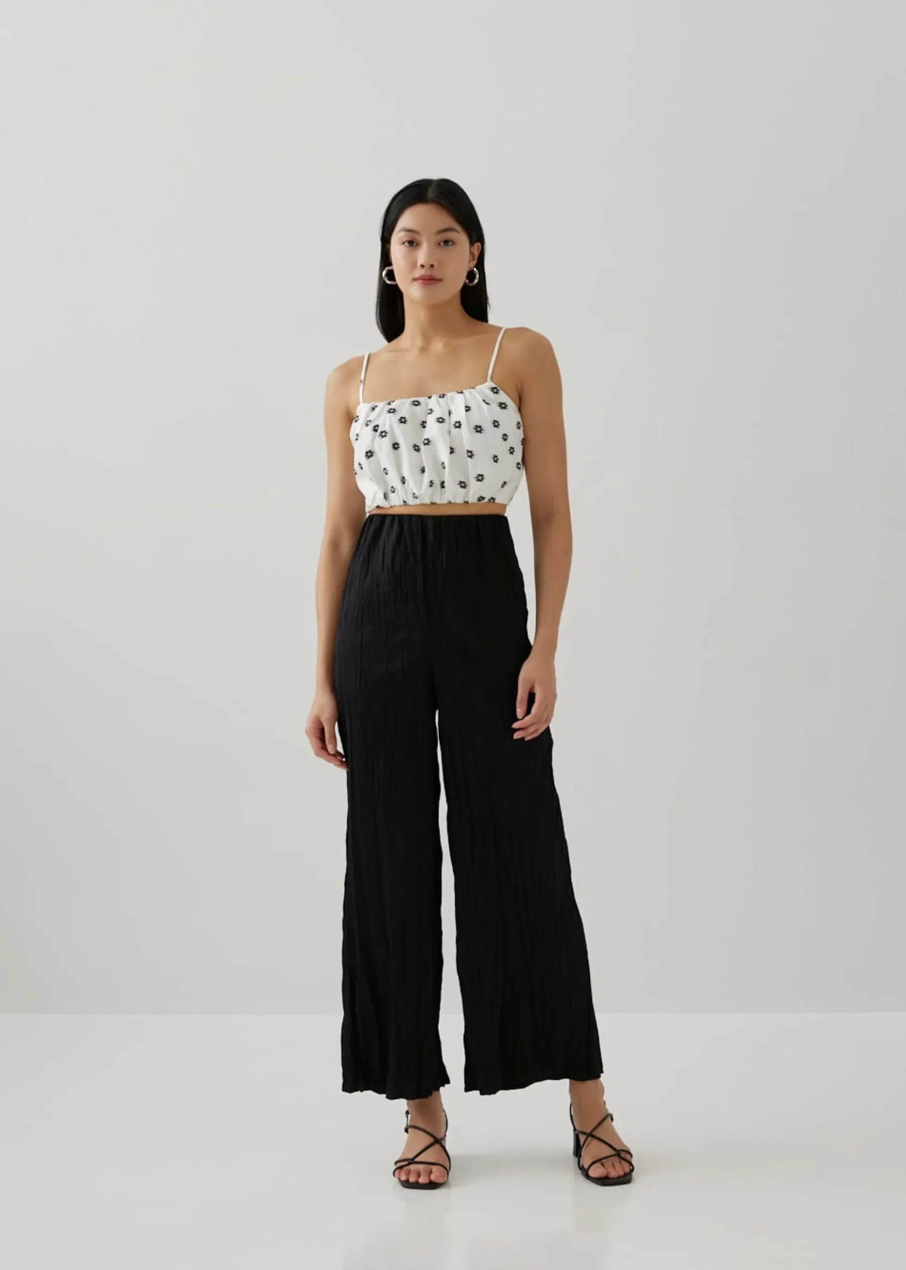 Ronette Elastic Jacquard Ruched Top