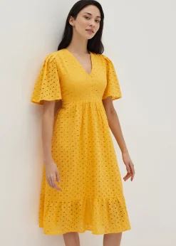 Rosaleen Padded Broderie Tie Back Dress