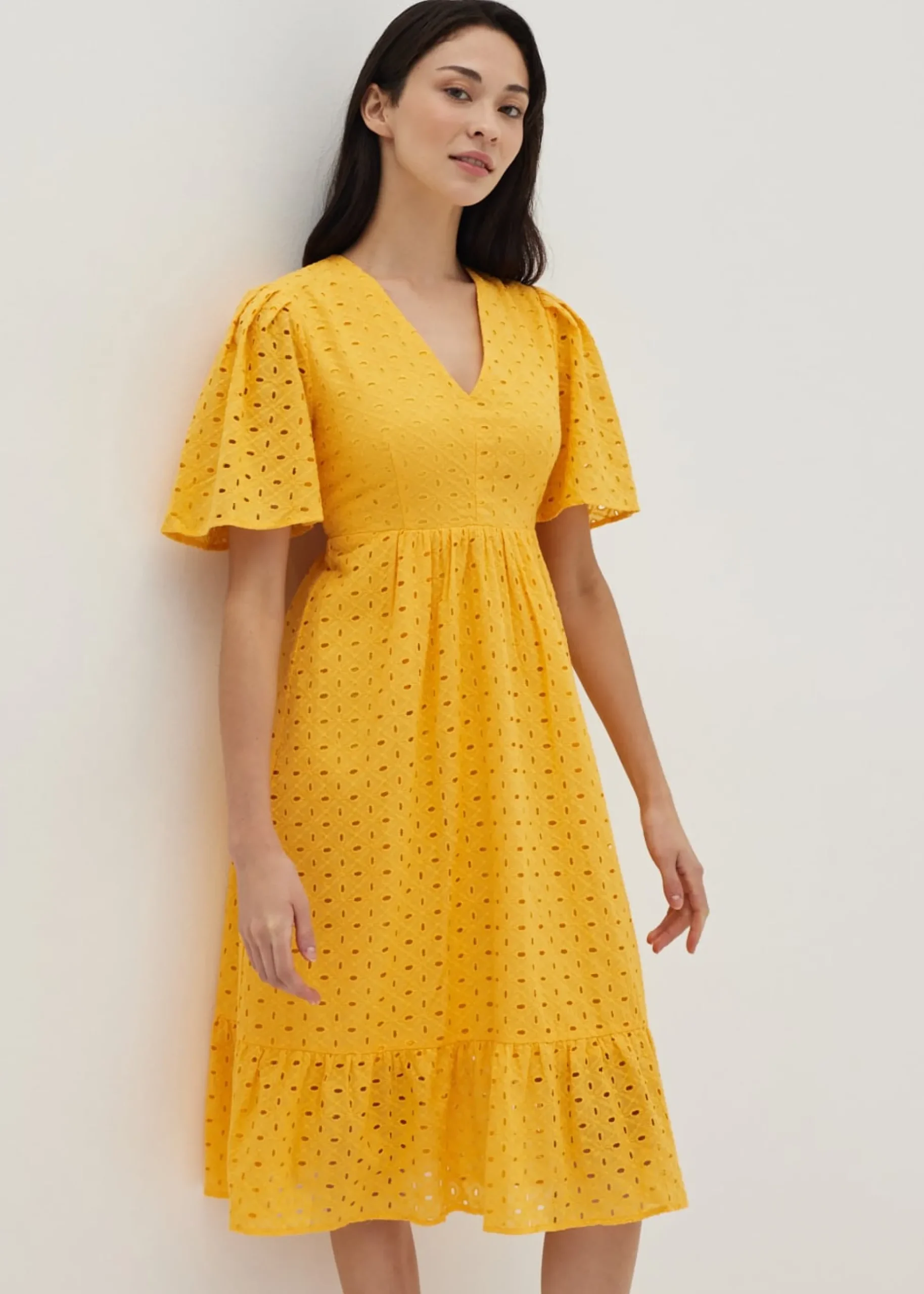 Rosaleen Padded Broderie Tie Back Dress