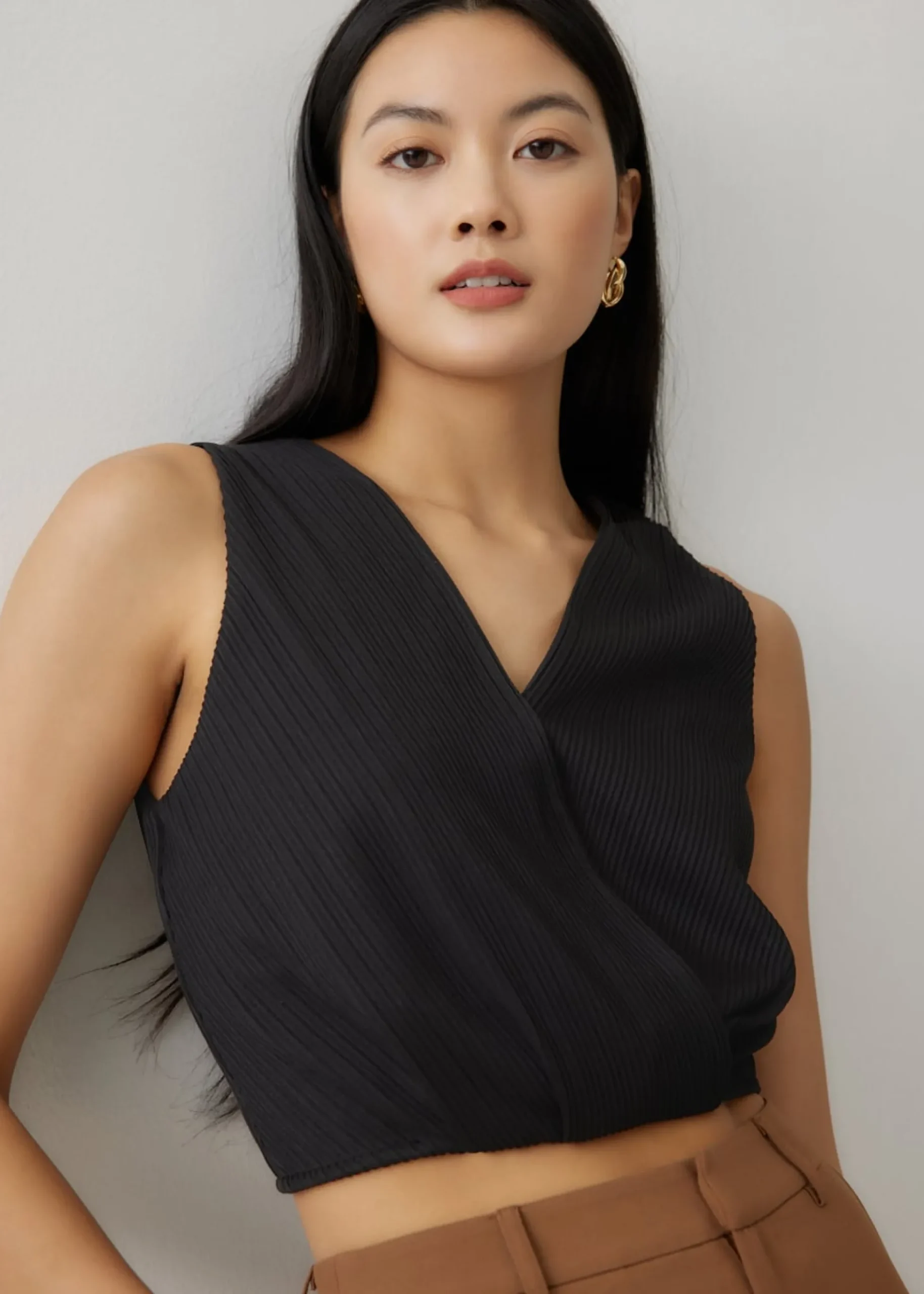 Rouinna Pleat Wrap Crop Top