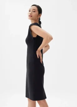 Round Neck Column Midi Dress