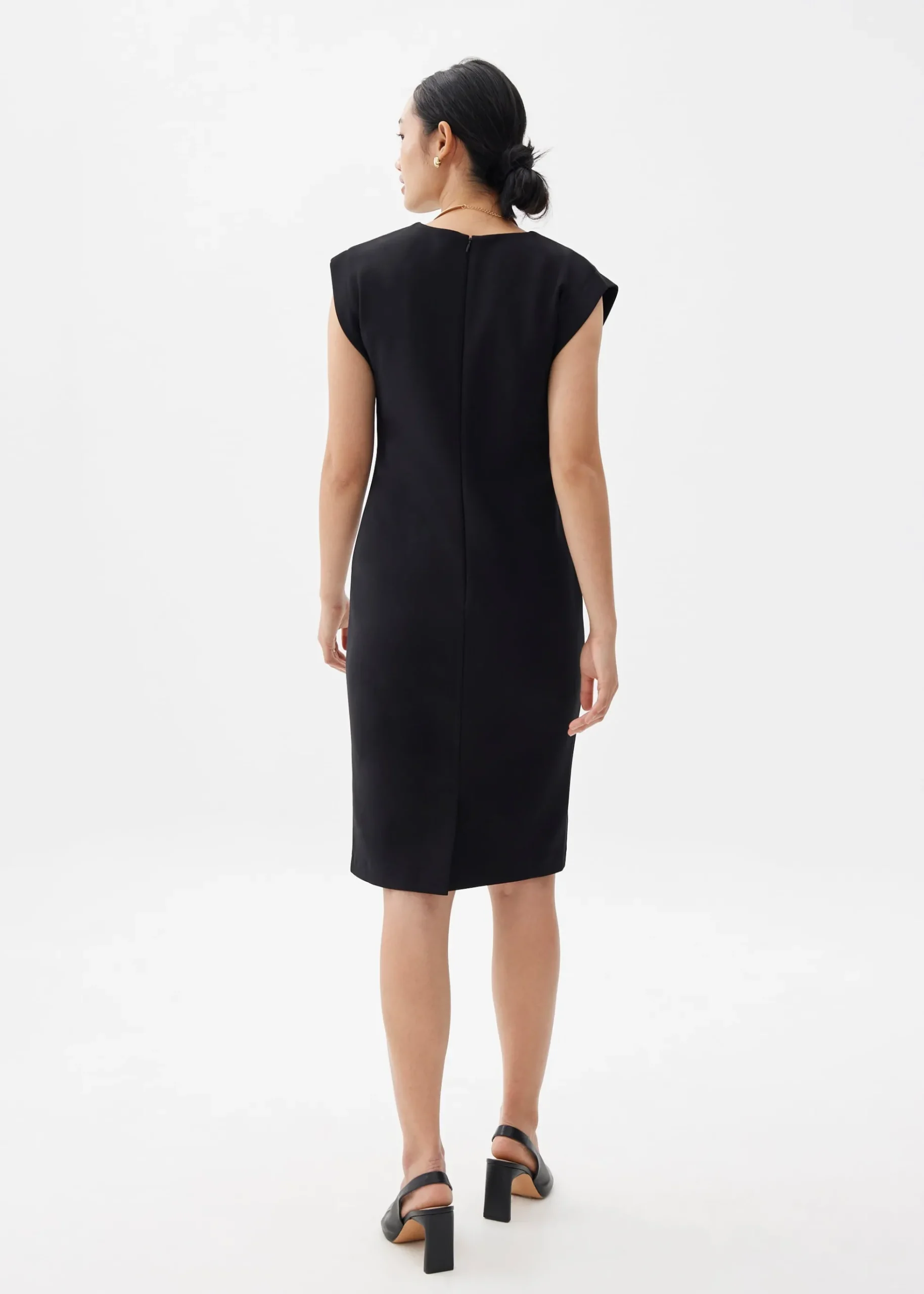 Round Neck Column Midi Dress