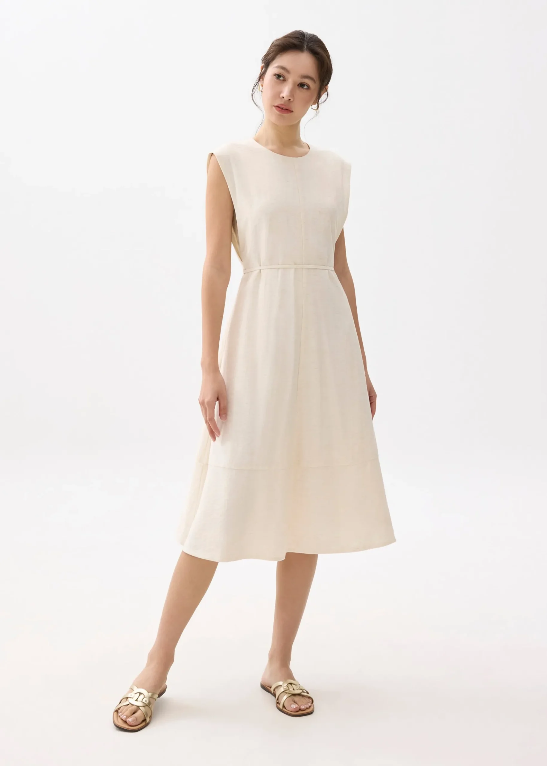 Round Neck Fit & Flare Midi Dress