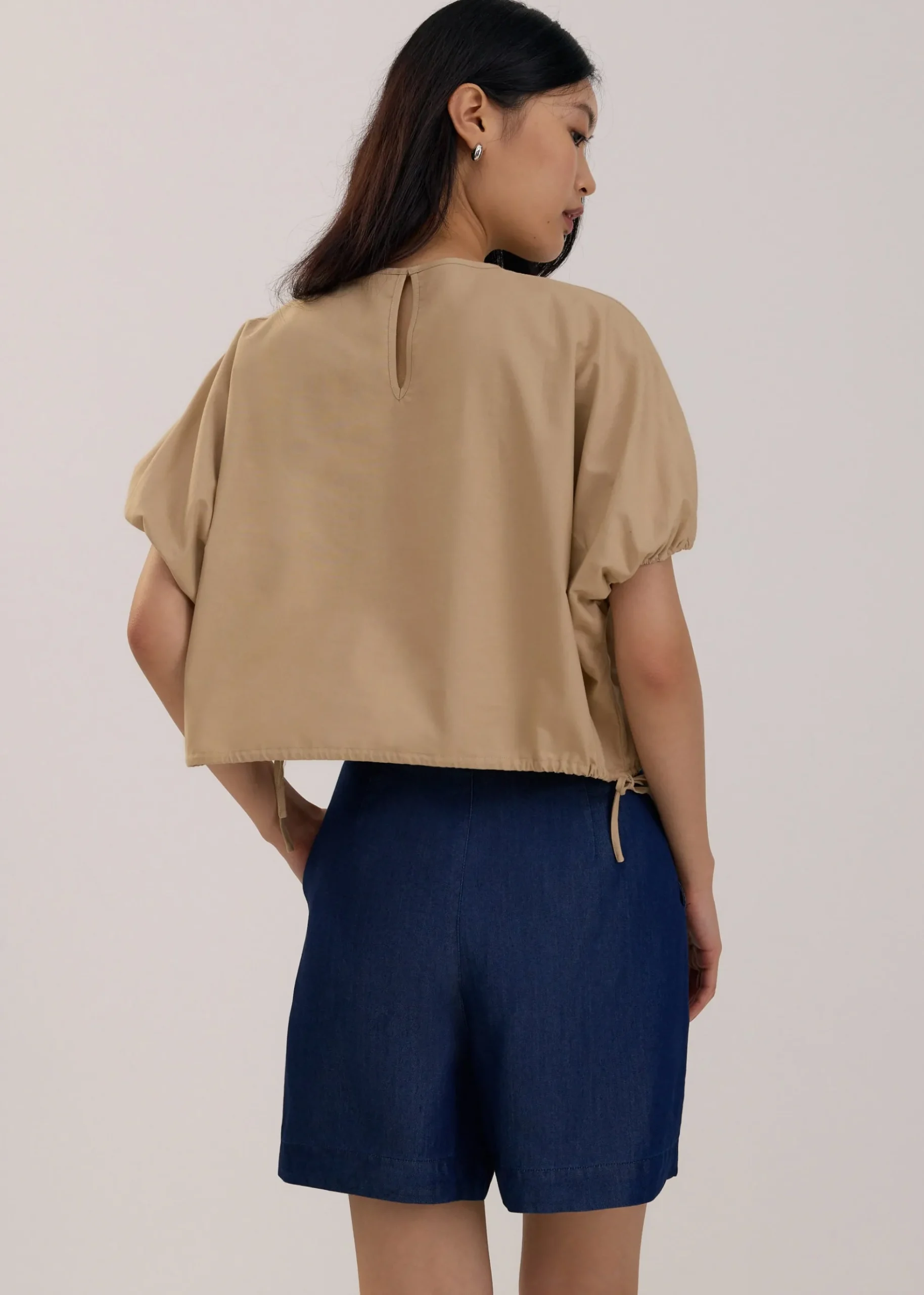 Round Neck Puff Sleeve Top