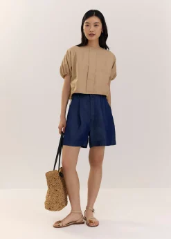 Round Neck Puff Sleeve Top