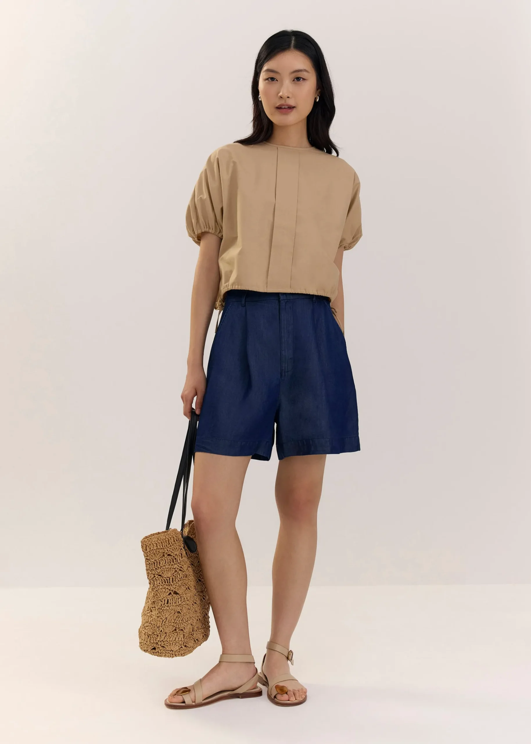 Round Neck Puff Sleeve Top