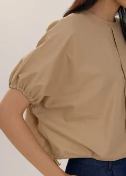 Round Neck Puff Sleeve Top